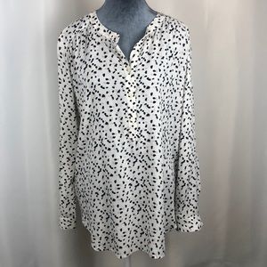 LOFT long sleeve top with black and pink accents